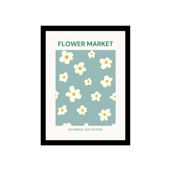 minimal daisy bloom flower market poster