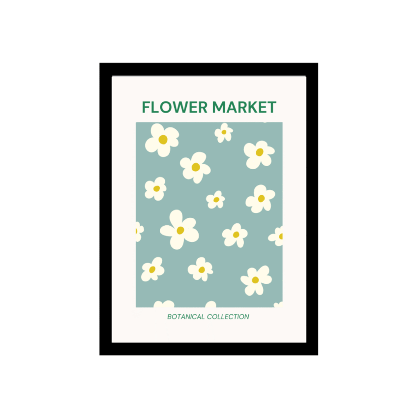 minimal daisy bloom flower market poster