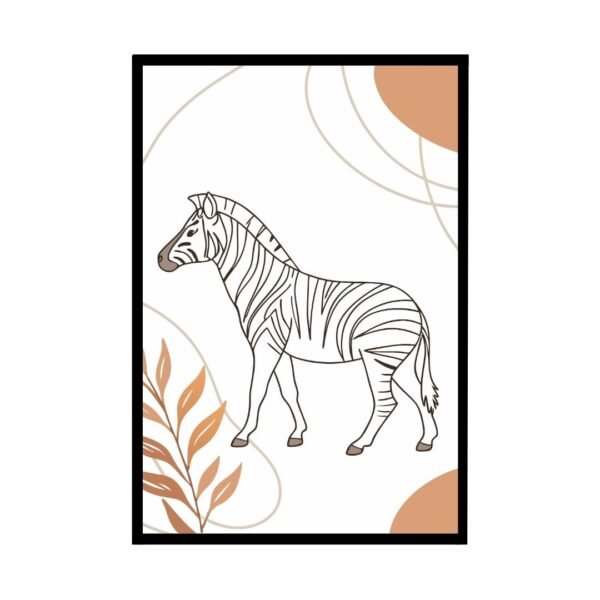 Zebra Minimalist line art print