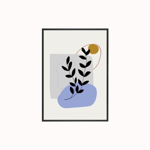 Neutral boho-style flower illustration elegant botanical print perfect for living rooms or bedrooms.