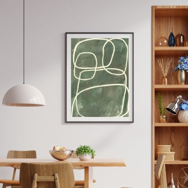 Modern abstract art with freeform shapes and lines for wall decor