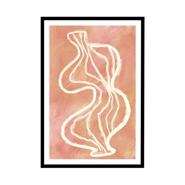 nude line art on a soft pink background, modern minimalist wall art.