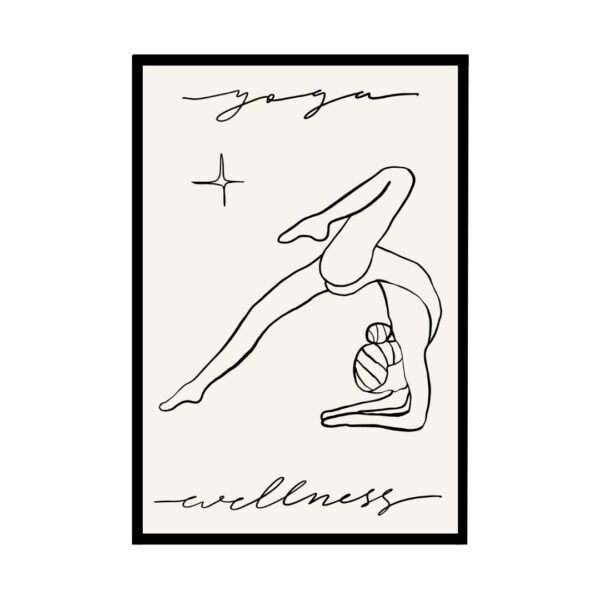 Elegant yoga posture art, ideal for creating a peaceful and inspiring atmosphere in your home.