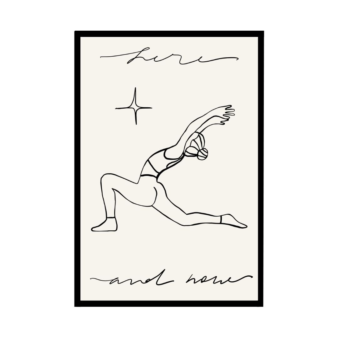 Here and Now Yoga Poster - Mindfulness & Present Moment Art