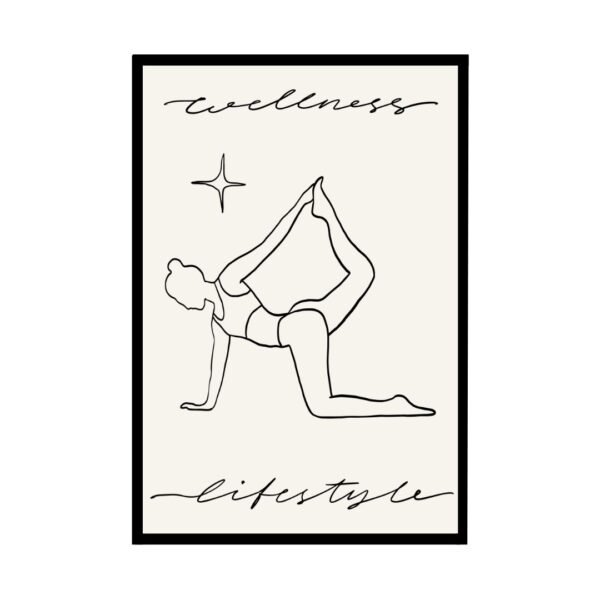Wellness Lifestyle Yoga Poster - Strength and Flexibility frame Wall Art