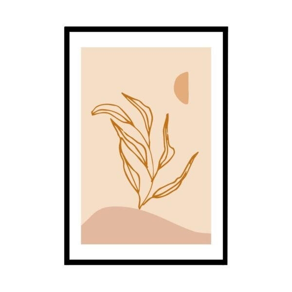 Golden plant silhouette artwork for elegant and luxurious home decor.