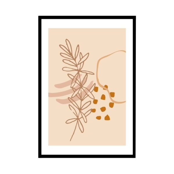 Elegant floral line art wall poster with a neutral background
