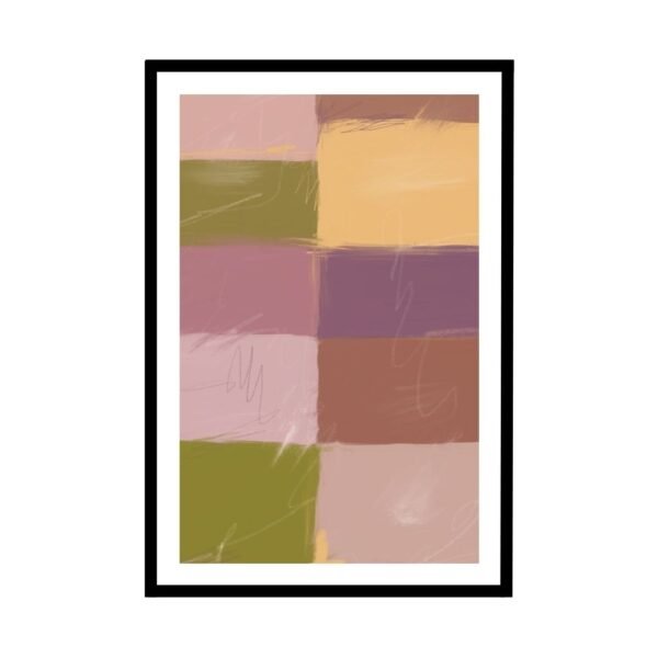 Bright and playful colourful squares wall art, perfect for home decor.
