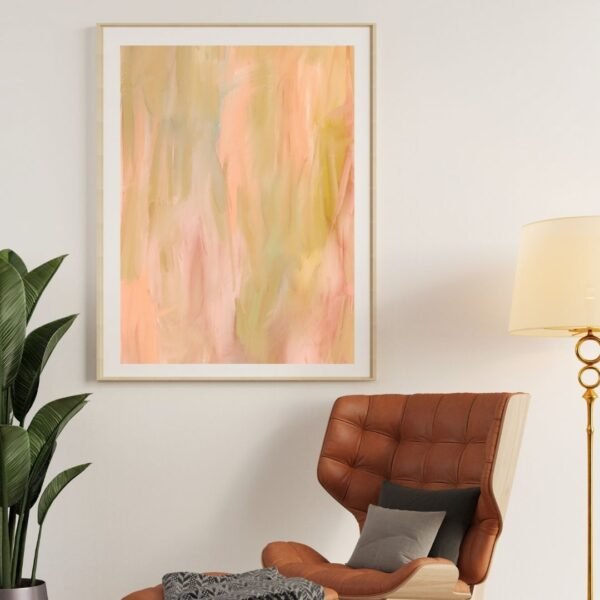 Modern abstract pastel strokes art poster for home decor