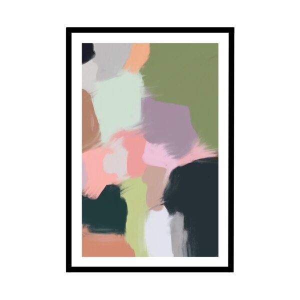 Playful abstract design with pastels and bright colours, modern poster.
