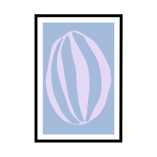 Contemporary minimalist art with lilac and blue stripes