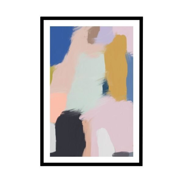 Energetic abstract art with dynamic shapes and vibrant colours for contemporary decor.