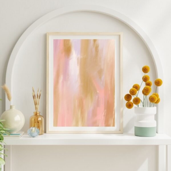 Delicate abstract brushstroke art poster for home decor