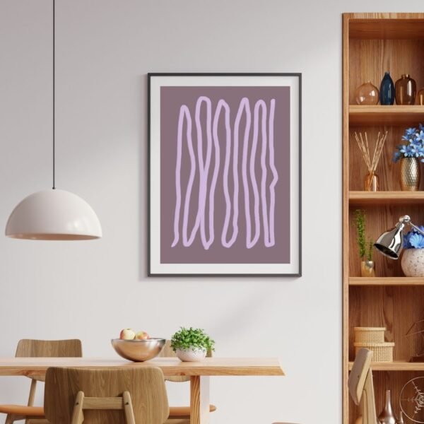 Elegant purple stripes design minimalist art poster