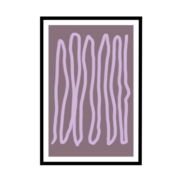 Abstract purple stripes art poster for home decor
