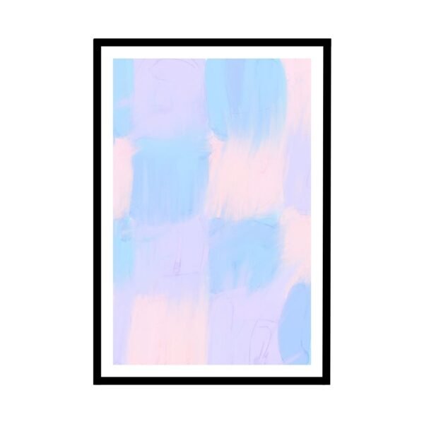 Light and serene abstract design with blue and pink hues.