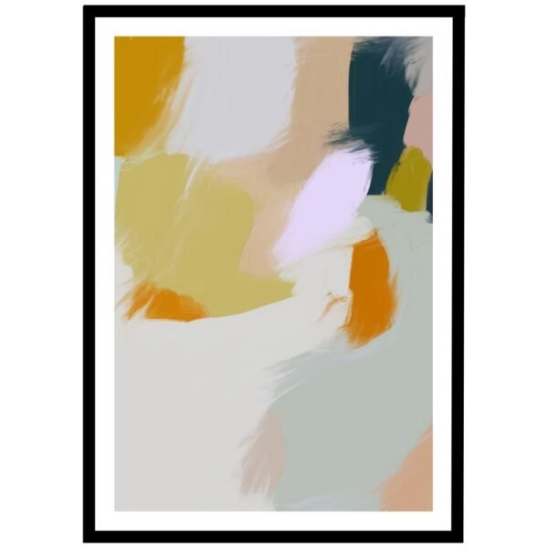 Colourful abstract design with soft hues, contemporary art for the home