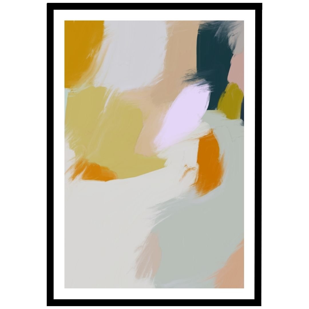 Colourful abstract design with soft hues, contemporary art for the home