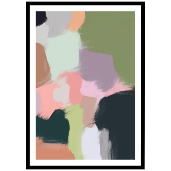 abstract design with pastels and bright colours, modern poster.