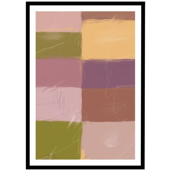 Bright and playful colourful squares wall art, perfect for home decor.