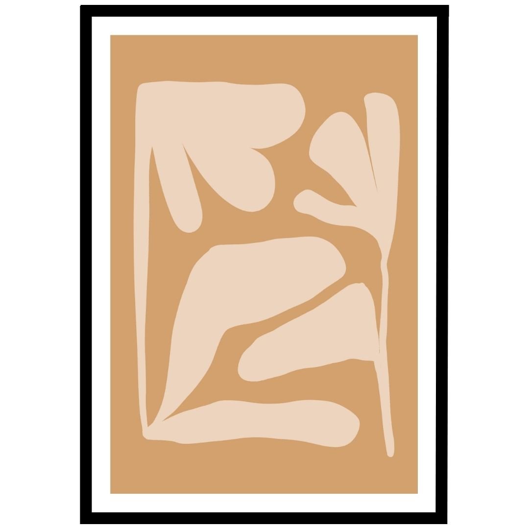 Tan and beige abstract wall art, minimalist design for modern decor.