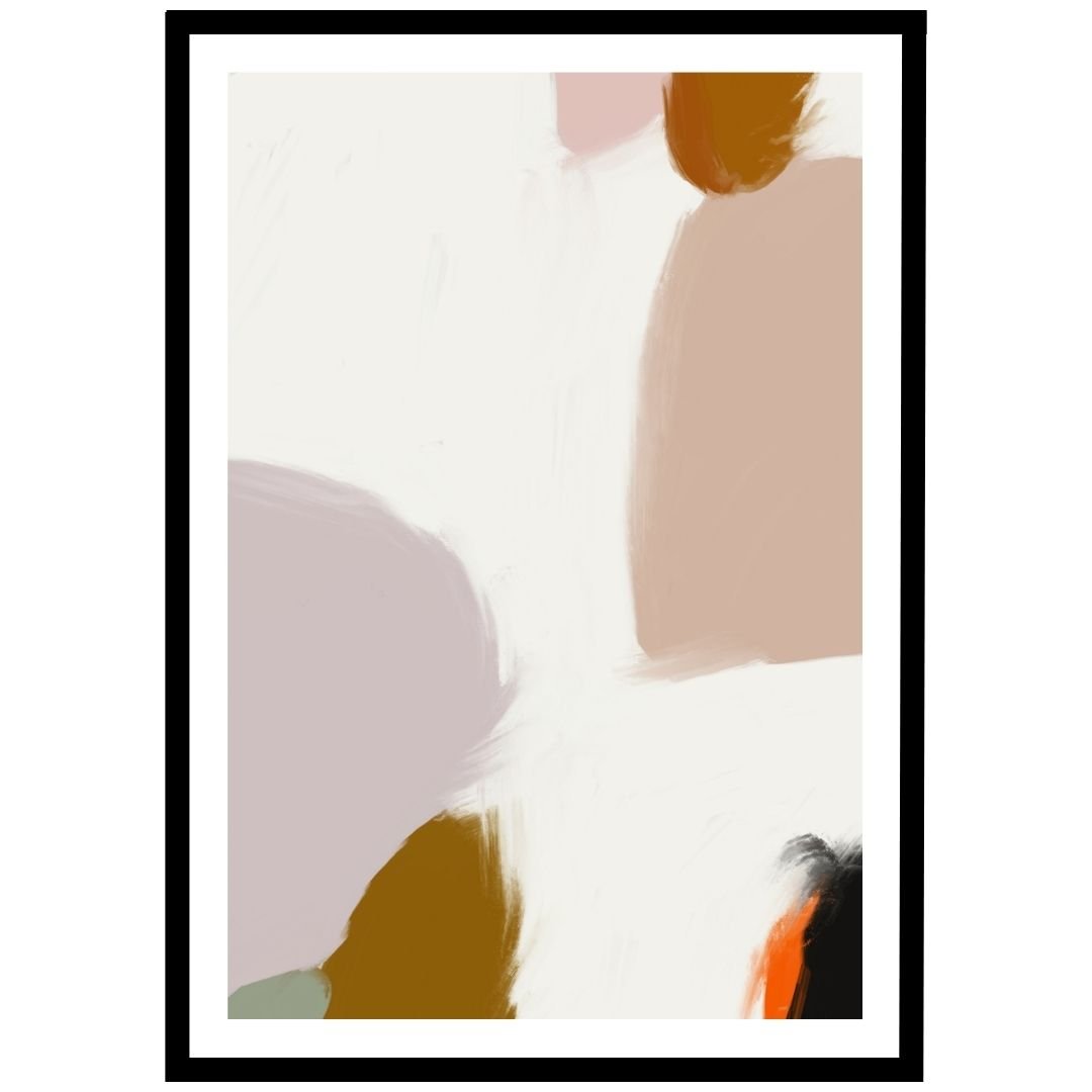 Soft pastel abstract brushstrokes in muted tones, minimalist wall art for modern spaces.