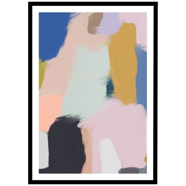 Energetic abstract art with dynamic shapes and vibrant colours for contemporary decor.