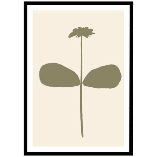 Blooming daisy art print in soft tones, bringing a minimalist floral design to your home.