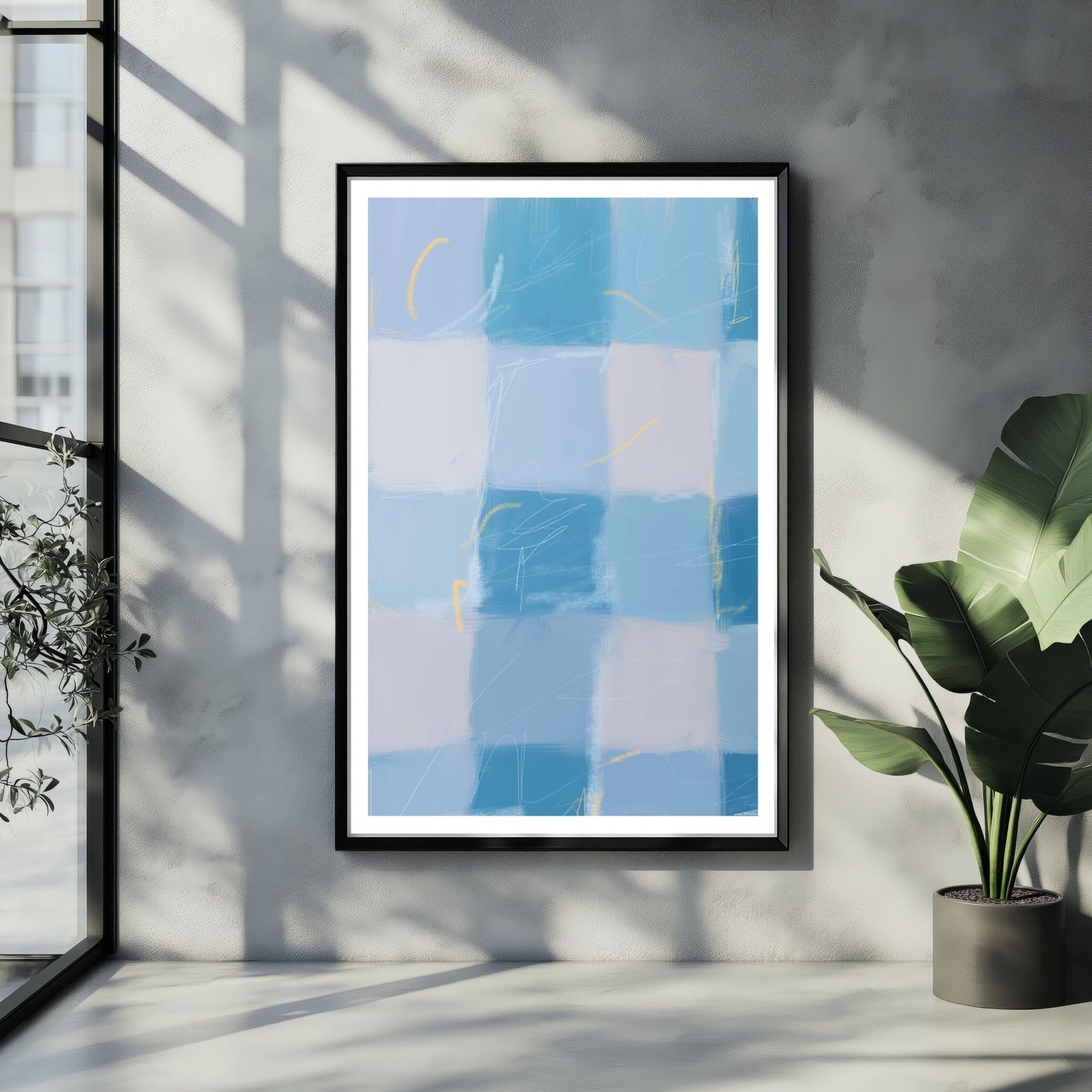 Blue and Light Blue Checkered