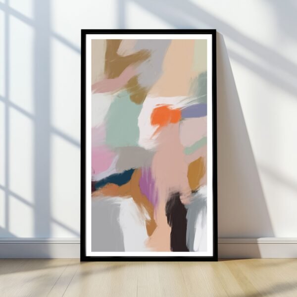 Calming modern wall art featuring soft pastel abstract shapes, perfect for creating a serene atmosphere.