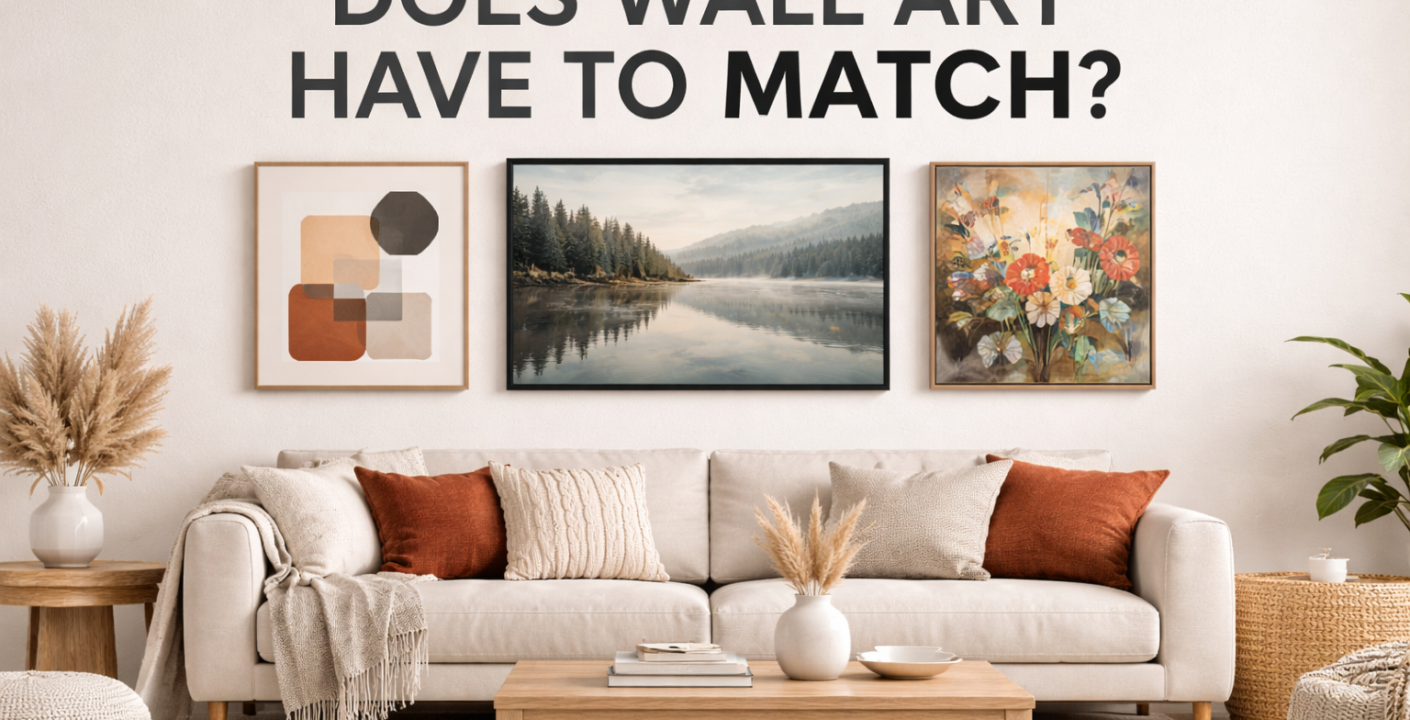 3 set wall art hanging on a wall in a sitting room above a sofa