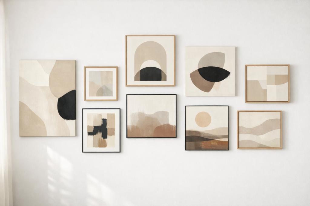 minimalist gallery wall art